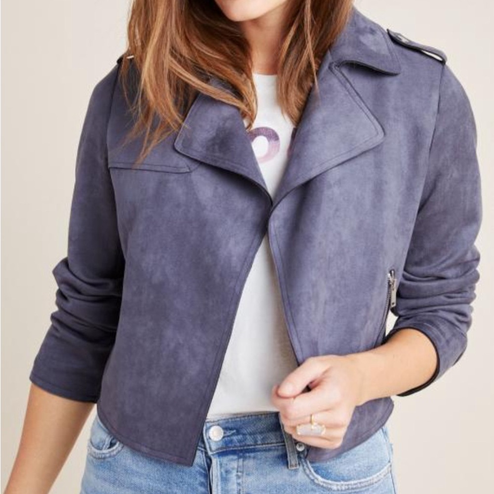 Anthropologie Express Moto Suede Jacket